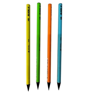 Kurşun Kalem 4 Adet Black Neon HB Siyah Kurşun Kalem Black Neon Desenli HB Kalem Yerli Üretim