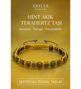Sertifikalı Hint Akik ve Terahertz Taşı Bileklik – Güç, Koruma ve Dengeyi Bir Araya Getirir (Çok Renkli)