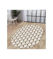 Dijidekor Halı Gold Cool KY7059 Yıkanabilir Oval Kesme İnce Yolluk Kilim Salon Halısı Modelleri