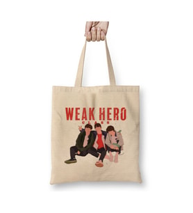 Weak Hero Class Kdrama Beyaz Bez Çanta Uzun Saplı Alışveriş Çantası Plaj Çantası