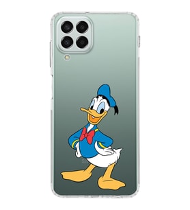 Samsung Galaxy M33  Kamera korumalı Kapak Donald Duck Tasarımlı  Şeffaf Kılıf