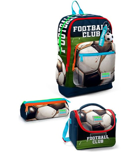 Coral High Kids Lacivert Futbol Desenli 3'lü Okul Çanta Seti SET0123779 - Erkek (Çok Renkli)