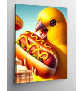 Kanvas Tablo Hotdog Yeğen Kanarya
