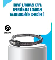 Kamp Lambası Kafa Feneri Kafa Lambası Ayarlanabilir Sensörlü Şarjlı - Lisinya