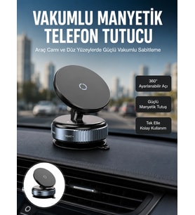 Mey İthalat® Çok Yönlü Döner Başlıklı Vakumlu Araç Telefon Standı – Sert Yollarda Stabil Kullanım Yeni Nesil
