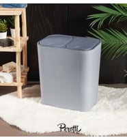 Perotti 13252 Milton Grey 15lt 2`li Çöp Kovası