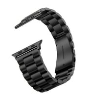 Apple Watch Ultra 49mm Uyumlu Kordon Metal Baklalı Tasarım Zore Band-04 Kayış (Siyah)