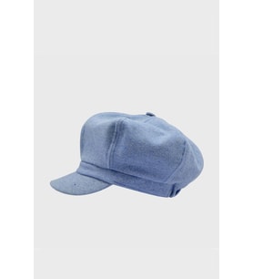 Kadın Yünlü Vintage Kasket Retro Kışlık Şapka (Mavi)