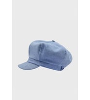 Kadın Yünlü Vintage Kasket Retro Kışlık Şapka (Mavi)