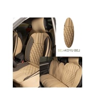 Space Elegance 5'li Koltuk Kılıfı Set Minder Bej-koyu Bej / KLMNY541