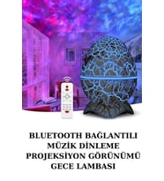 Northcity Yumurta Şeklinde Su Dalgalı Bluetooth Speaker Lamba - 14 Renkli Projektör & Şarjlı Hoparlör