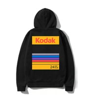 Oversize Unisex Kodak Siyah Baskılı % 100 Pamuk Kapüşonlu Sweatshirt