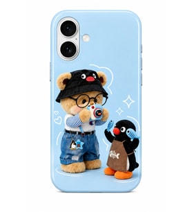 iPhone 16 Tiny Bear Collection Çift Katmanlı Essential Tough Telefon Kılıfı