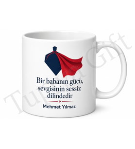 Süper Baba Logolu Özel Tasarım Kupa Bardak Babalar Günü Hediyesi