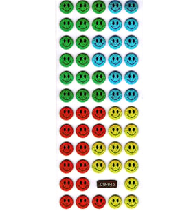 Sticker Kabartmalı Sticker Defter Planlayıcı Etiket (cb645) 16x7 cm- Renkli Gülenyüz