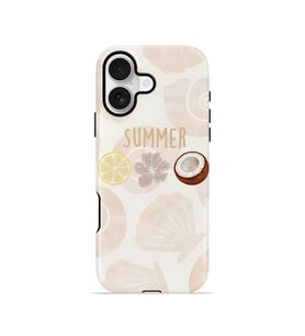 iPhone 16 Vorian Çift Katmanlı Kılıf Coconut Summer Notes