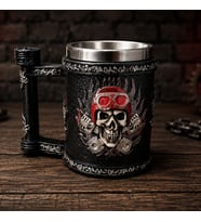 Kuru Kafa Motorcu Tasarımlı Metal Kupa Bardak