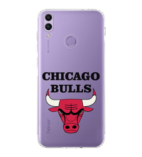 Huawei Honor 8c Uyumlu Kamera korumalı Kapak Chicago Bulls Tasarımlı  Şeffaf Kılıf