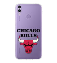 Huawei Honor 8c Uyumlu Kamera korumalı Kapak Chicago Bulls Tasarımlı  Şeffaf Kılıf