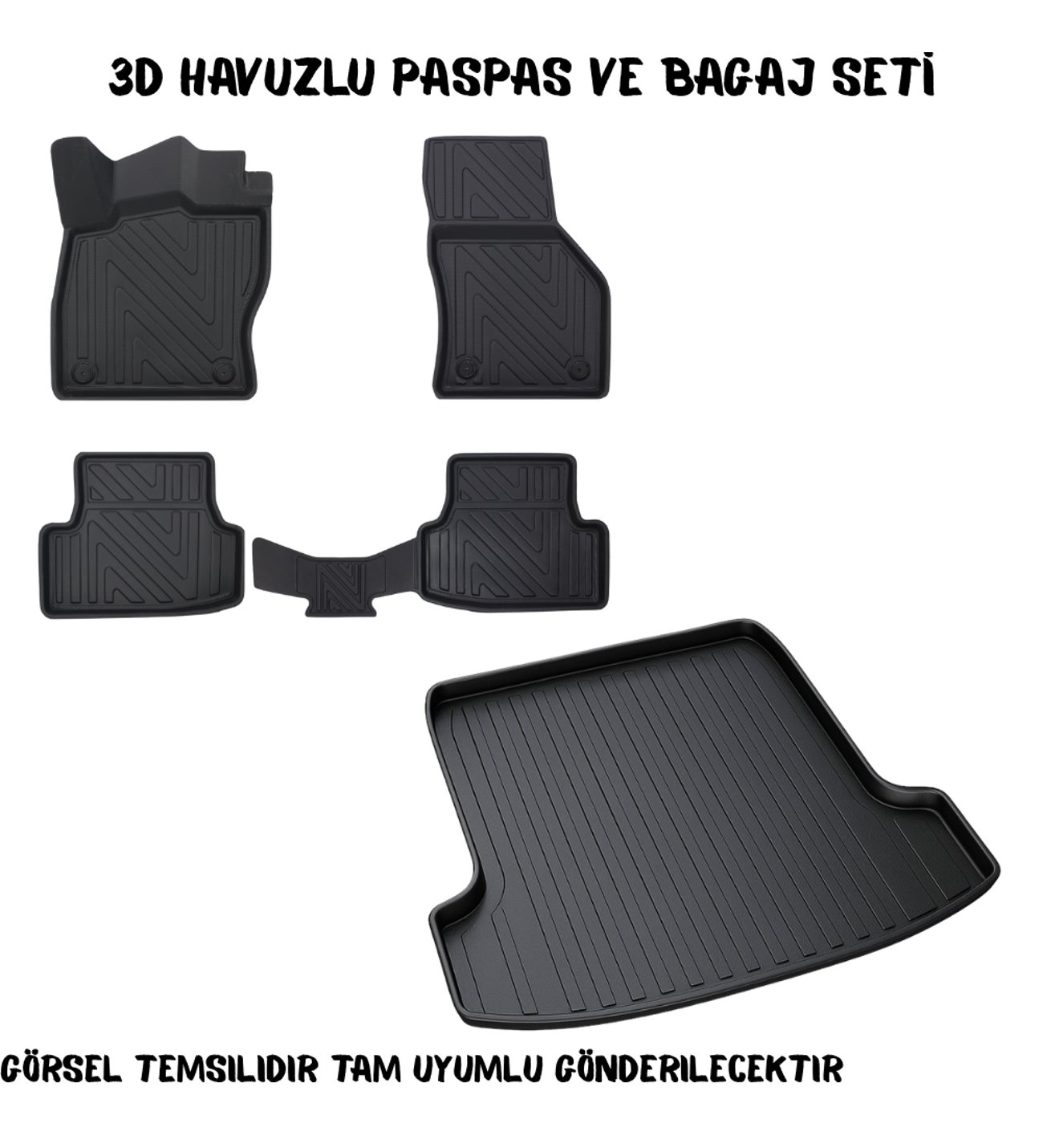NISSAN QASHQAI 2013 Araca Özel 3D Paspas VE Bagaj Havuzu Set
