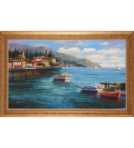 Çerçeveli Paspartulu Manzara Tablo ah2012 (Gold)