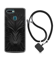 Oppo A5S A15 A16 A54 A55 A73 A74 Kılıf Boyun Askılı Silikon Black Fox 1325