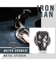 Start Stop Tuşu Kapağı Iron Man Metal Tuş Koruyucu Dekoratif Özel Çinko Alaşım Karbon