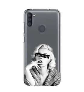 Samsung Galaxy M21 Uyumlu Marilyn Monroe Desenli Şeffaf Telefon Kılıfı