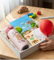 Dereceli Çocuk Termos Balon Puzzle Balon Mini Hafıza Kartı Hediye Seti