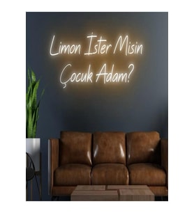 Limon İster Misin Çocuk Adam? Yazılı Neon Tabela