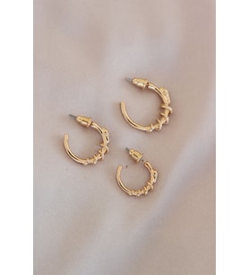 Gold Renk Yılan Model Metal Küpe Seti (Altın)