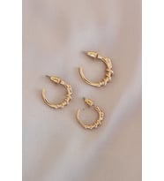 Gold Renk Yılan Model Metal Küpe Seti (Altın)