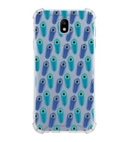 PrintiFy Samsung Galaxy J7 Pro Uyumlu Nazar Boncuğu 4 Baskılı Şeffaf Köşe Korumalı Antişok Kılıf