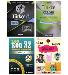 TUDEM YAYINLARI LGS TÜRKÇE 3 BOYUT BECERİ TEMELLİ SORU BANKASI - TÜRKÇE KLAVUZ DENEME - TÜRKÇE KOD 3