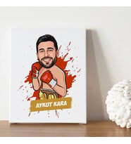 Kişiye Özel Boksör Karikatürlü Kanvas