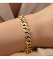 STİL İNCİSİ/XUPING JEWELRY ÖRGÜ GURMET ZİRKON TAŞLI BİLEKLİK (Altın Rengi)