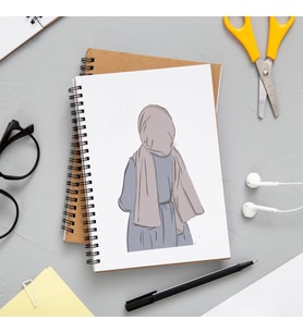 Tesettürlü Kız Karakter Tasarımlı Defter