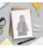 Tesettürlü Kız Karakter Tasarımlı Defter