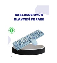 Kablosuz Retro Klavye ve Mouse Seti – 104 Tuşlu, Sessiz Yazım
