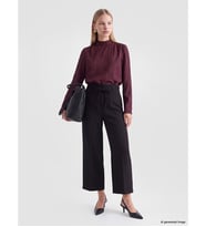 LCW Vision Siyah Regular Fit Kuşaklı Kadın Pantolon