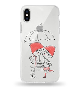 Apple iPhone X Uyumlu Kapak Sevimli Karakterler Tasarımlı Şeffaf Silikon Kılıf