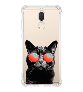 PrintiFy Huawei Mate 10 Lite Uyumlu Kedi 3 Baskılı Şeffaf Köşe Korumalı Antişok Kılıf