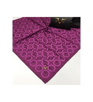 Geometrik Desen Black Seri Twill Eşarp Eşarp Askısı ile Birlikte 90x90 cm Mor-90