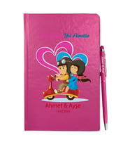 Sevgililer Gününe Özel Pembe Defter Kalem & Hediye Seti 16