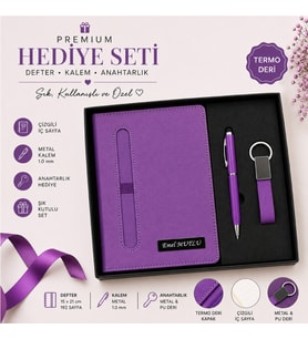 Kişiye Özel Defter - Kalem ve Anahtarlık Seti