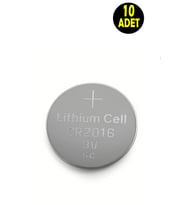 10 ADET 3 Volt CR2016  Lityum Para Pil (DL2016 CR 2016 Bios-Kepenk-Kumanda Terazi Düğme Lithum Pili)