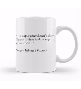 Nazım Hikmet Vapur Şiiri Kupa Bardak Porselen
