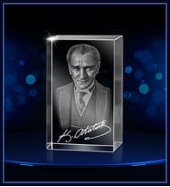 3d Kristal Atatürk 25 (Gerçek 3 Boyutlu Görüntü)