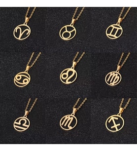 Kişiye Özel 925 Ayar Gümüş Burç Sembolü Kolye (Gold)