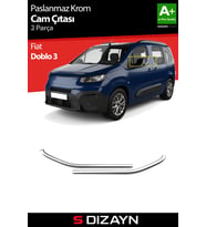 S-Dizayn Fiat Doblo 3 Krom Cam Çıtası 2 Prç 2022 Üzeri A+ Kalite